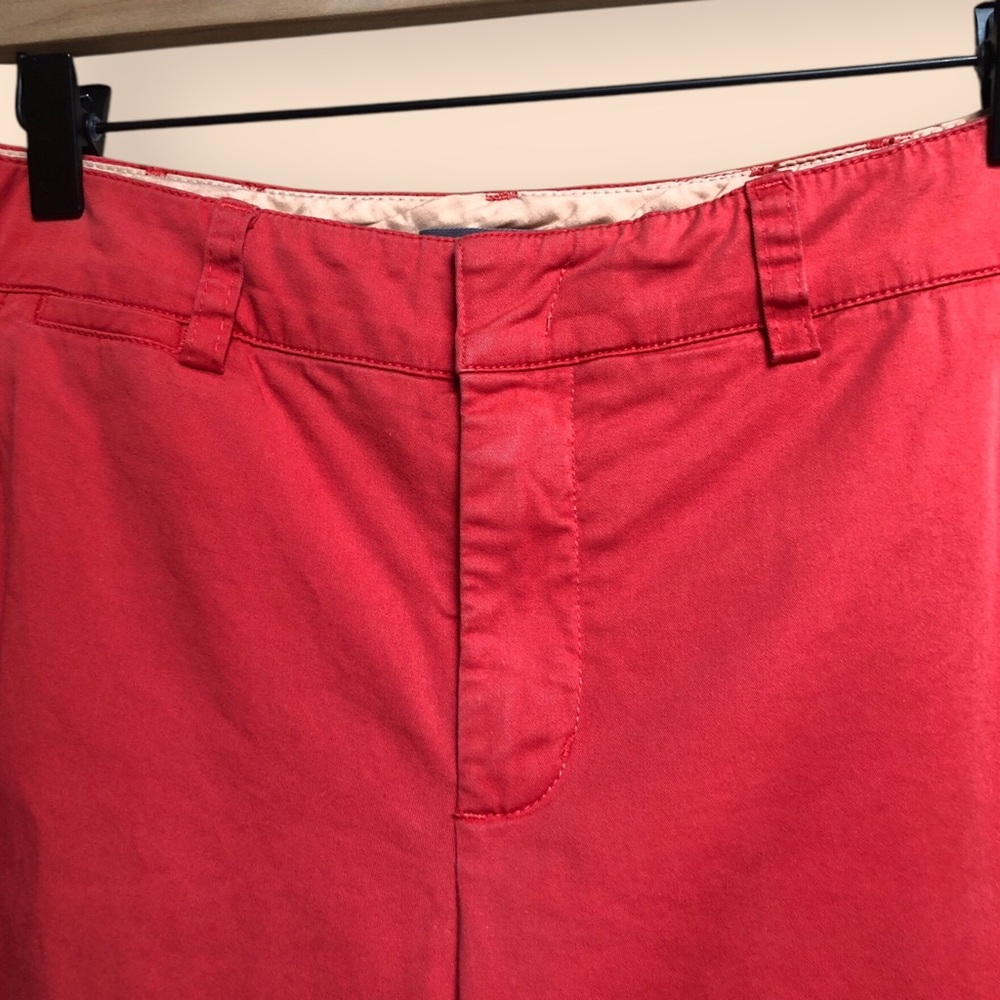 VINCE Chino Trouser Pants Cotton Coral Red Pink Casual Designer USA Women’s 10 - Picture 5 of 11